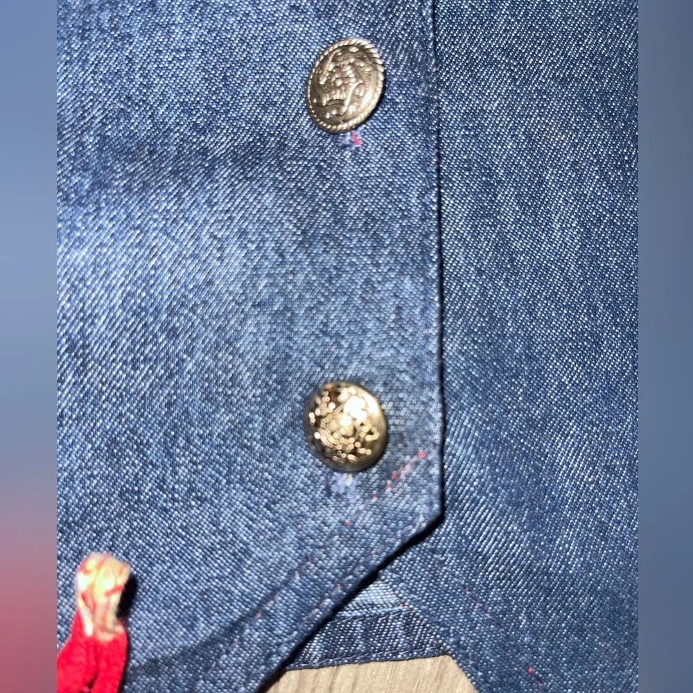 Vintage‎ Ozark Mountain Jean Co Denim embroidered vest Women’s Size M - Picture 3 of 7